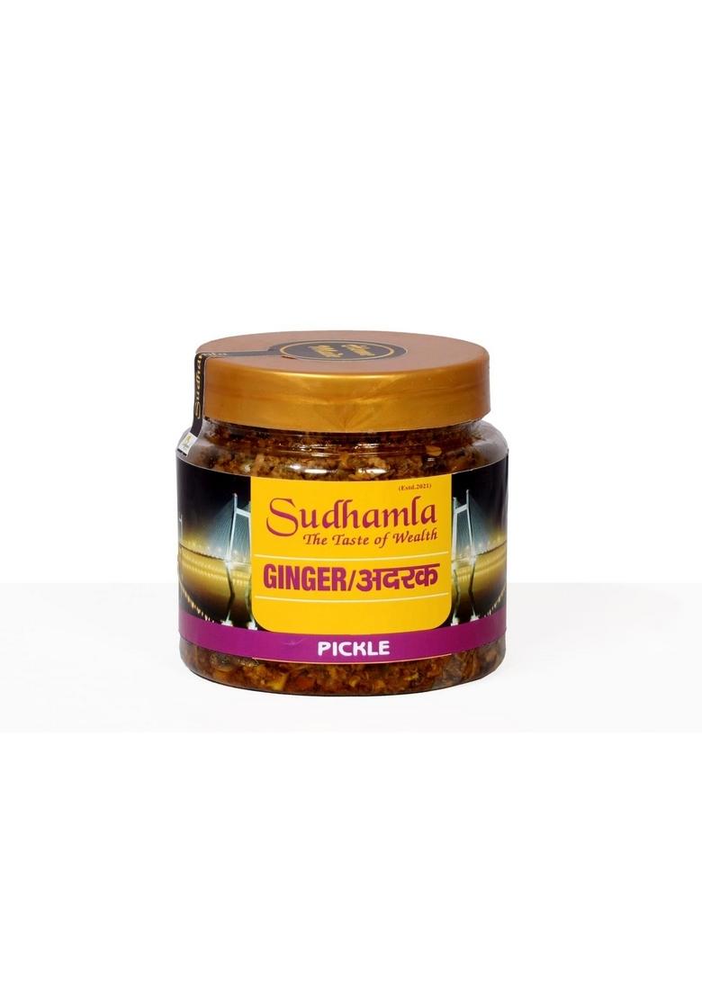 Sudhamla Authentic Ginger Pickle 200G Adrak Achar With Traditional South Indian Taste Homemade Andhra Pickles Khatta Meetha Tamarind Paste Jaggery Mixed Spices Packed In Glass Jar
