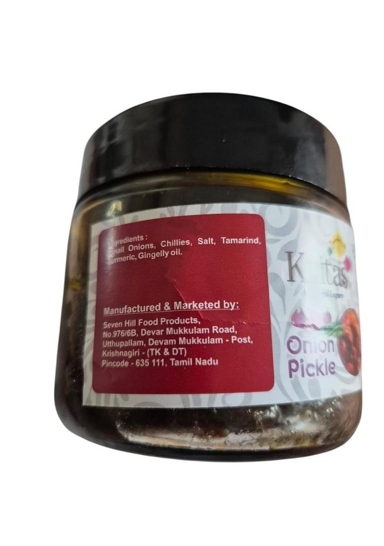 Kritas Traditional Onion Pickle – Authentic South Indian Style Pickled Onions | Handcrafted With Natural Ingredients Spices No Preservatives Tangy Spicy Condiment For Meals Parathas Rice