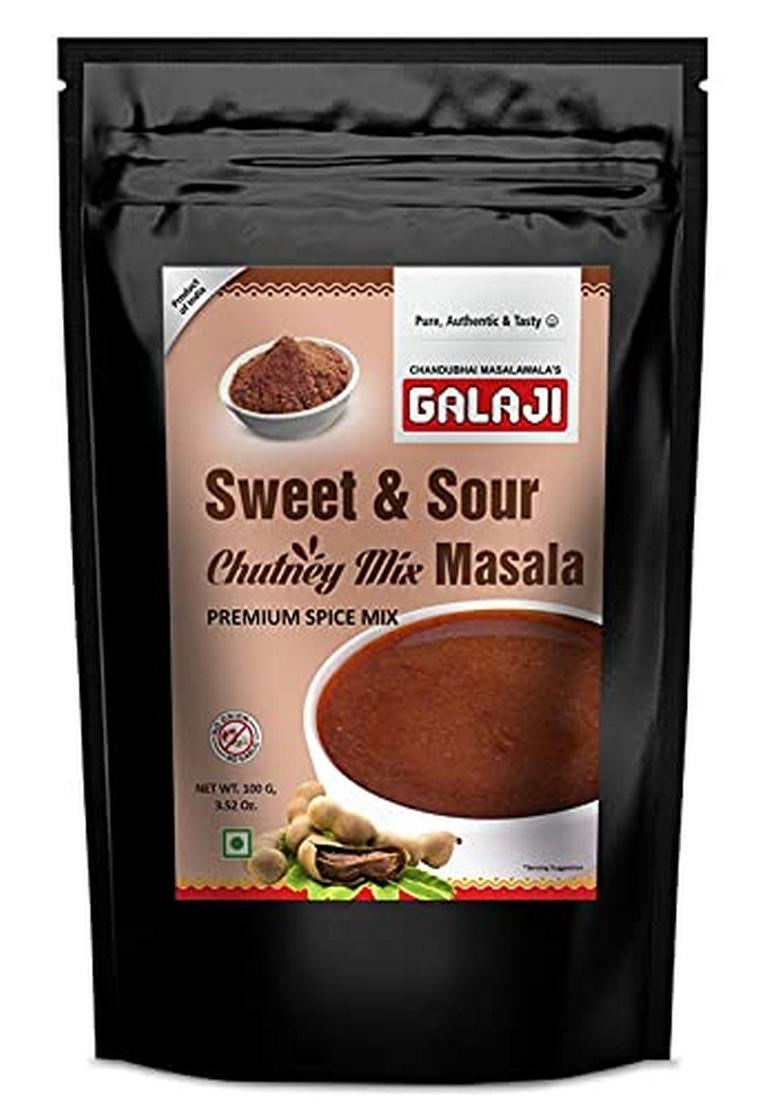 Galaji Sweet Sour Chutney Mix Masala 100 Grams Homemade Powdered | For Healthy Cooking Ready To Cook All Seasonings Spices Pure Hygiene Spice