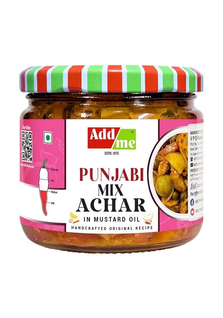 Add Me Homemade Authentic Punjabi Mix Achar 300Grm | Traditional Spicy Ghar Ka Bana Achhar Masaledar Tasty Flavours Mixed Pickles Indian Natural Vegetable Pickle