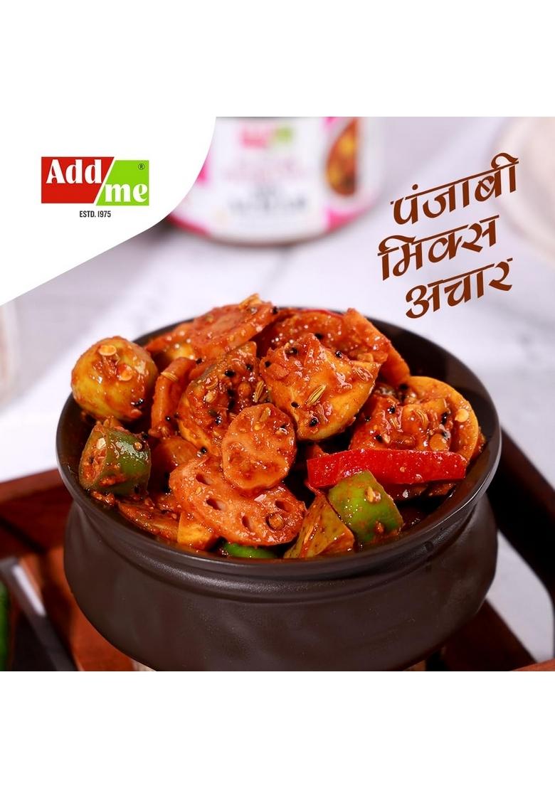 Add Me Homemade Authentic Punjabi Mix Achar 300Grm | Traditional Spicy Ghar Ka Bana Achhar Masaledar Tasty Flavours Mixed Pickles Indian Natural Vegetable Pickle