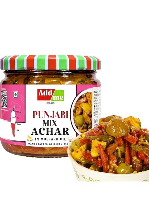 Add Me Homemade Authentic Punjabi Mix Achar 300Grm | Traditional Spicy Ghar Ka Bana Achhar Masaledar Tasty Flavours Mixed Pickles Indian Natural Vegetable Pickle