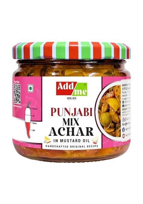 Add Me Homemade Authentic Punjabi Mix Achar 300Grm | Traditional Spicy Ghar Ka Bana Achhar Masaledar Tasty Flavours Mixed Pickles Indian Natural Vegetable Pickle