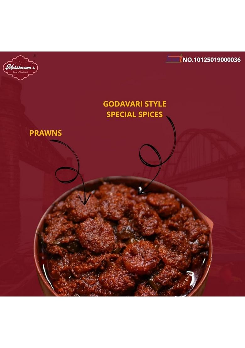 Moksharam'S Moksharams Godavari Spicy Prawns Pickle| Andhra Style | Home Made Pickle By Ready To Eat Best In Taste Non Veg 100 Natural Of 500 Grams