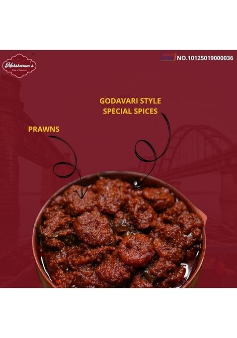 Moksharam'S Moksharams Godavari Spicy Prawns Pickle| Andhra Style | Home Made Pickle By Ready To Eat Best In Taste Non Veg 100 Natural Of 500 Grams