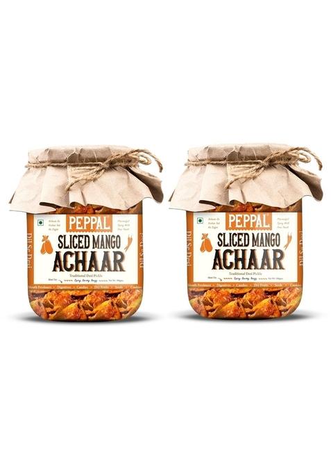 Peppal Sliced Mango Achaar – Aam Ka Achar | Pickle Authentic Homemade Flavor 500G Pack Of 2