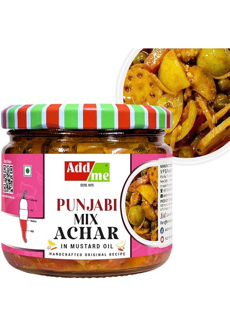 Add Me Homemade Authentic Punjabi Mix Achar 300Grm | Traditional Spicy Ghar Ka Bana Achhar Masaledar Tasty Flavours Mixed Pickles