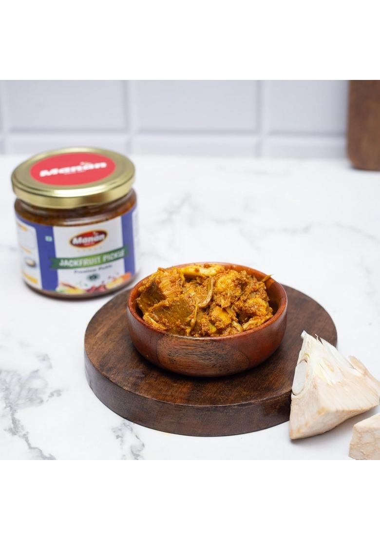 Manan | Homemade Fresh Jackfruit Pickles In Mustard Oil 300G Kathal Ka Achar Tasty Ready To Eat Food Glass Jar