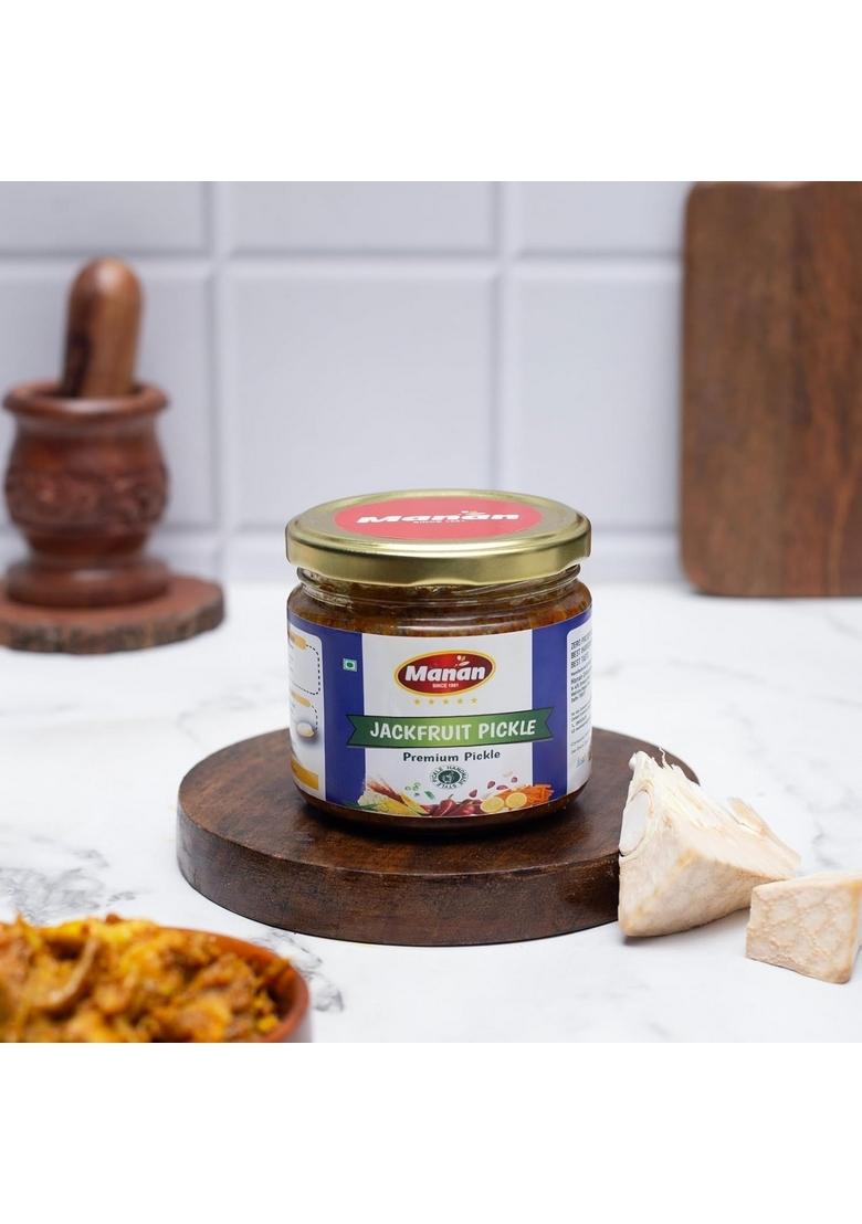 Manan | Homemade Fresh Jackfruit Pickles In Mustard Oil 300G Kathal Ka Achar Tasty Ready To Eat Food Glass Jar