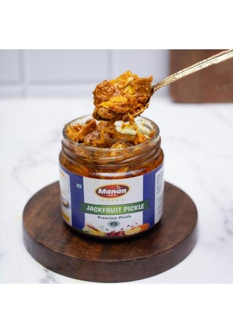 Manan | Homemade Fresh Jackfruit Pickles In Mustard Oil 300G Kathal Ka Achar Tasty Ready To Eat Food Glass Jar