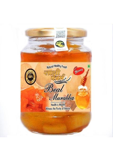 Sakshi Farms | Homemade Bael Bel Belgiri With Honey And Sugar Free 450 Gms Pack Japanese Bitter Orange Stone Apple Murabba Good For Health Immunity Natural Pure Hygienic