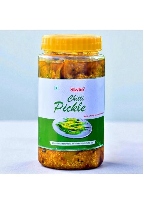 Skybe Green Chilli Pickle 500G – Crafted To Reflect India’S Fiery Spirit And Heritage A Golden Blend Of Chillies Spices For Bold Authentic Tangy Taste Experience