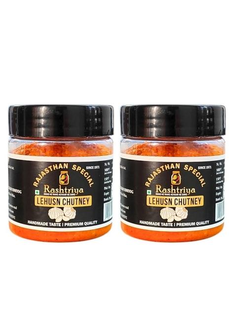 Rashtriya Achaar Hot Spicy Lehsun Chutney Pack Of 2 | 100G X Garlic Paste Homemade Style Flavour