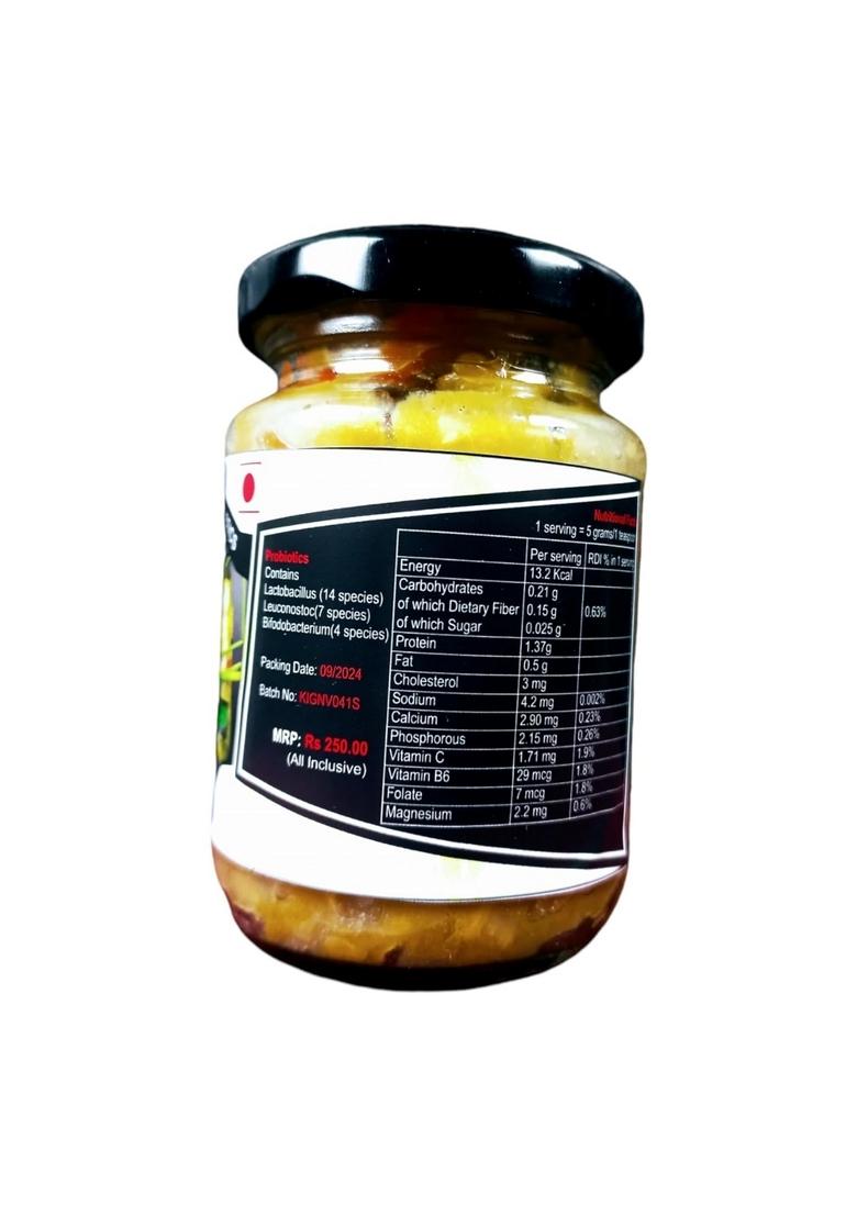 Hands On Tummy Green Kimchi Non Veg Chicken Spicy Korean Probiotic Prebiotic Pickle For Gut Health Small 110 G