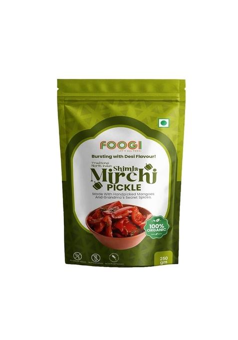 Foogi Shimla Mirchi Pickle | Crafted With Fresh Red Capsicum Authentic Home Style Spices 100 Organic Ingredients No Artificial Colours Preservatives Or Flavours 250G