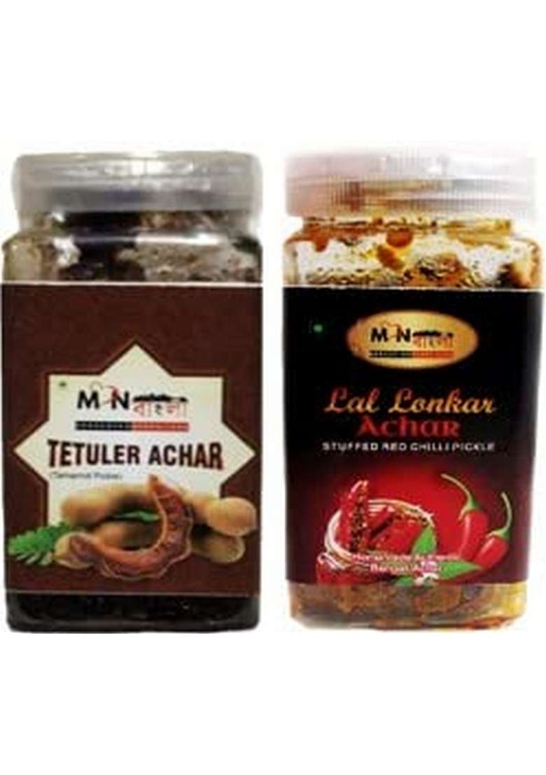 Monbangla Authentic Bengali Achar Combo Tetul 200G Lal Lonkar Pur Bhora - Indya