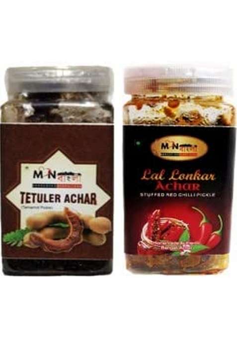 Monbangla Authentic Bengali Achar Combo Tetul 200G Lal Lonkar Pur Bhora