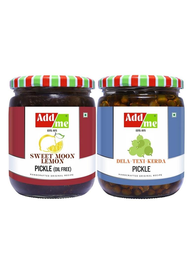 Add Me Sweet Lemon Pickle 600G Without Oil Nimbu Ka Khatta Meetha Achar Rajasthani Dela Teni Ker 500G Teet Mixed Combo Offer Glass Pack