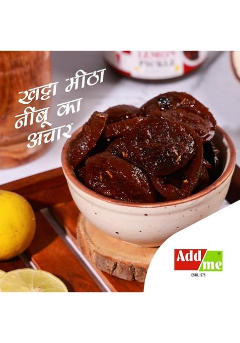 Add Me Sweet Lemon Pickle 600G Without Oil Nimbu Ka Khatta Meetha Achar Rajasthani Dela Teni Ker 500G Teet Mixed Combo Offer Glass Pack