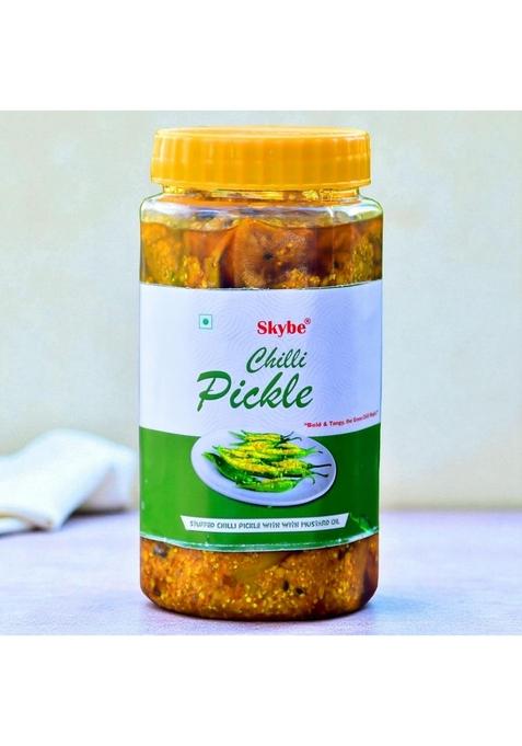 Skybe Green Chilli Pickle 500G – Crafted For True Spice Lovers A Fiery Zesty Delight Handpicked Chillies And Heritage Spices With The Essence Of Indian Royalty