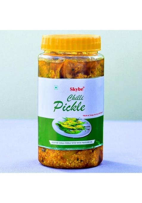 Skybe Green Chilli Pickle 500G – Royal Fiery Flavor Made With Fresh Chillies And Golden Oil Crafted To Bring Authentic Tangy Heritage Taste Every Delicious Bite