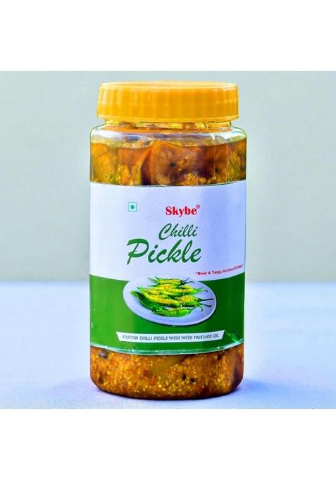 Skybe Green Chilli Pickle 500G – A Royal Heritage Crafted With Fiery Freshness Golden Oil And Pure Indian Spices To Deliver Tangy Zesty Authentic Flavor Experience
