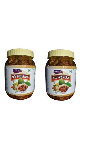 Coiled Gavai Swad Organic Homemade Mixed Pickle Mix Veg Ka Achar 1 Kg Combo Pack Fdyfb06 500 Grams