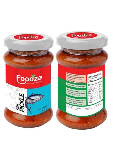 Foodza Fish And Tender Mango Pickle 200 Gm In Glass Bottle Jar | Spicy Tasty Pack Of 2