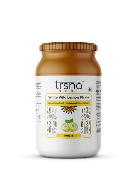 Trsna White Wild Lemon Pickle 400 Grams | Vadukapuli Vaittu Achaar Fresh Zesty Kerala Style Traditional South Indian Taste Premium Gourmet In Glass Jar