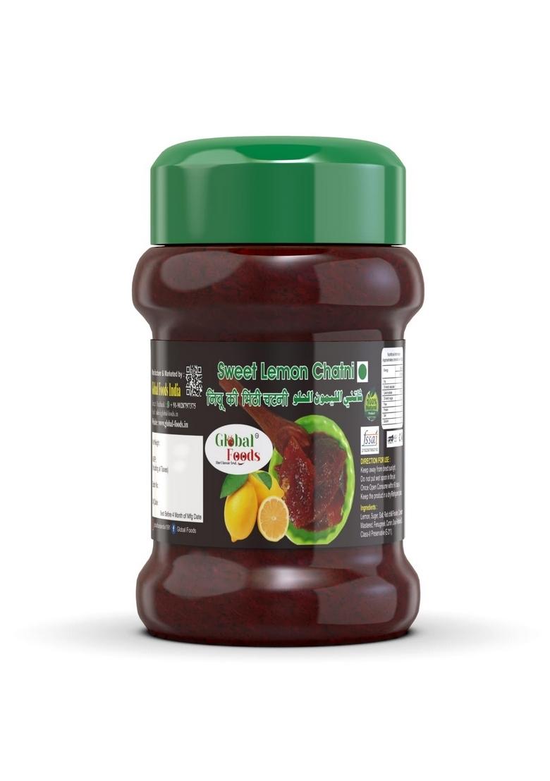 Global Foods Delicious Sweet Lemon Chutney 500Gm Nimbu Limbu Meethi Chatni Khatti Pickles Without Oil Sour Chtani