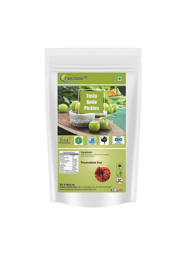 Neotea Homemade Kerala Banana Flower Stem Amla Pickles Pickled Combo Pack 900 Gm - Indya