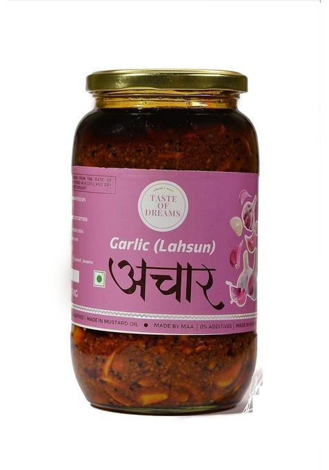 Taste Of Dreams Garlic Pickle 250G | Authentic Lasun Achaar Traditional Indian Spicy Tangy Homemade Style Fresh Flavourful Vegetarian