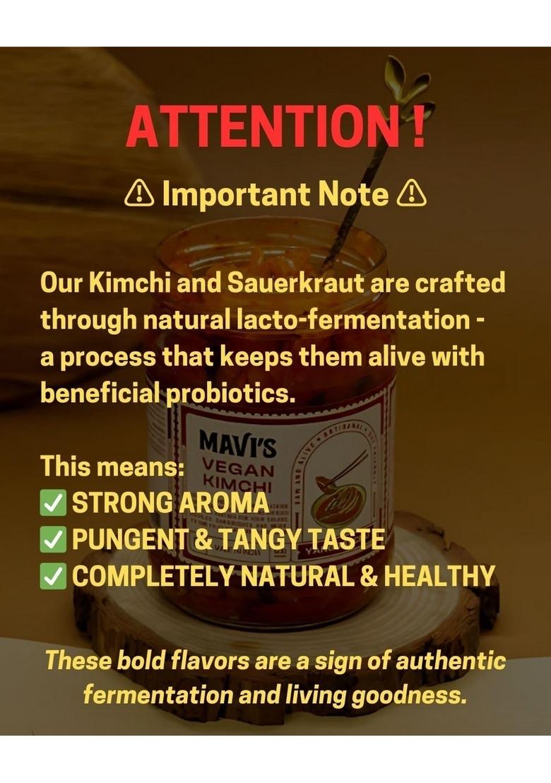 Mavi'S Vegan Kimchi Combo | Korean Cabbage Artisanal Probiotic Pickle 100 Natural Organic No Preservatives Artificial Flavour Or Colour Pack Of 2 200G