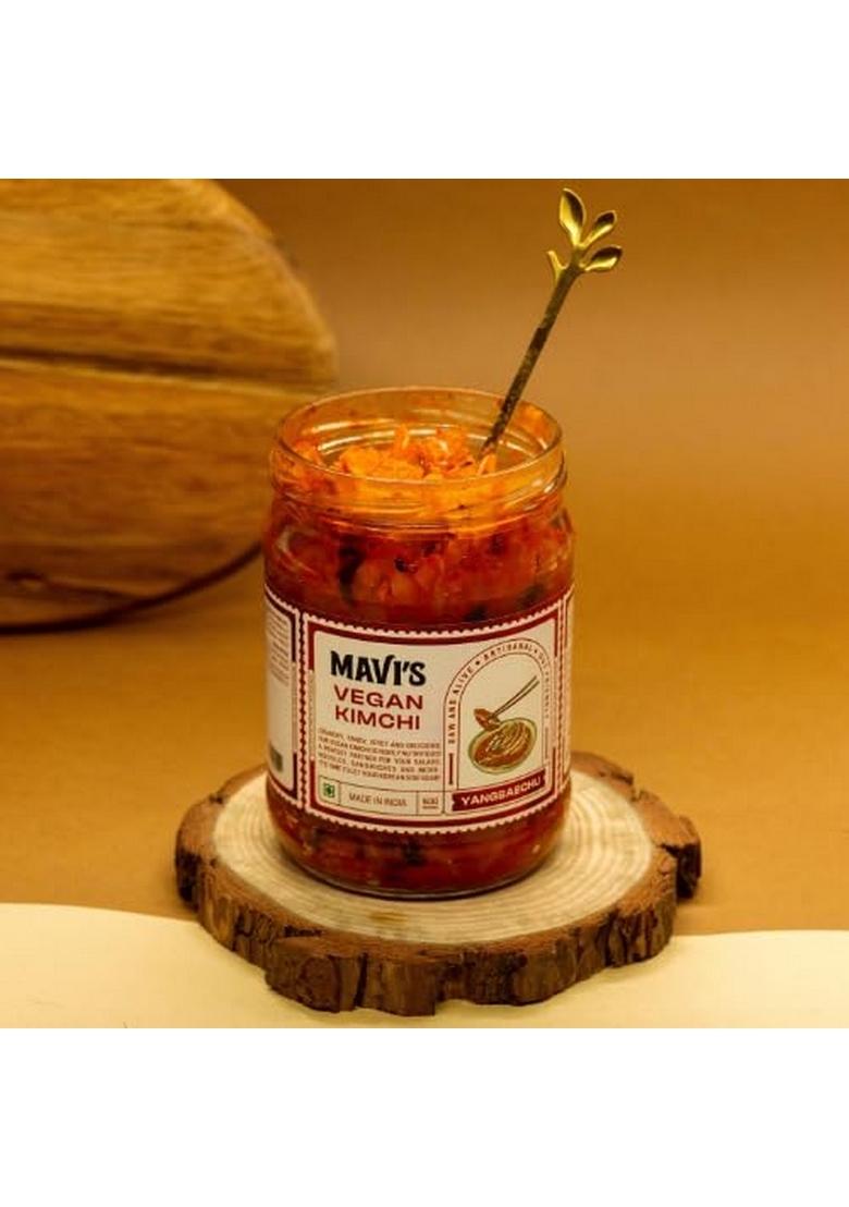Mavi'S Vegan Kimchi Combo | Korean Cabbage Artisanal Probiotic Pickle 100 Natural Organic No Preservatives Artificial Flavour Or Colour Pack Of 2 200G