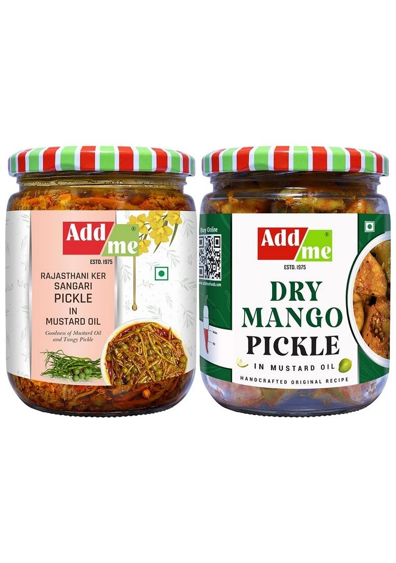 Add Me Rajasthani Masala Ker Sangri Pickle Dry Mango Sukha Aam Ka Achar 500G Each Panchkuta Pickles Achaar Glass Pack