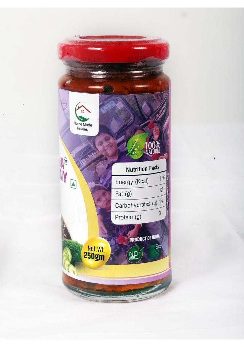 Chooch Amma Company Homemade Bittergourd Pickle | Authentic Kerala Spicy South Indian Karela Ka Achaar Natural No Artificial Flavours Preservatives 250 Gm