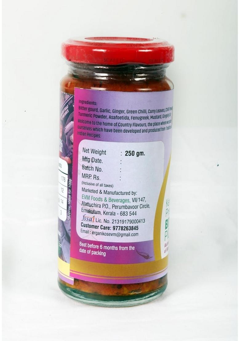 Chooch Amma Company Homemade Bittergourd Pickle | Authentic Kerala Spicy South Indian Karela Ka Achaar Natural No Artificial Flavours Preservatives 250 Gm