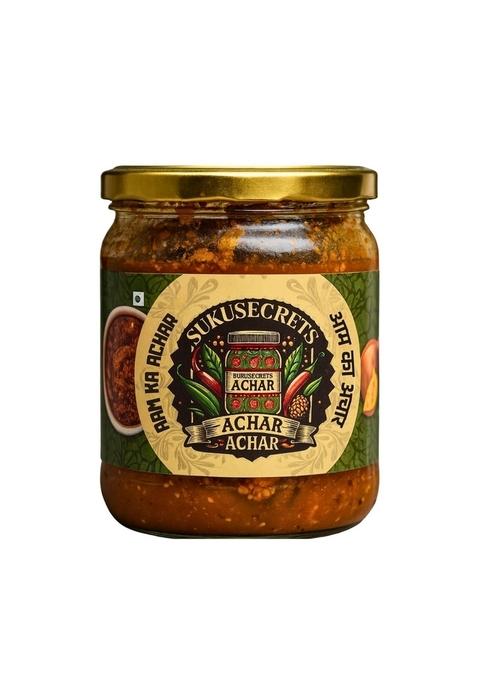 Suku Secrets Achar | Authentic Aam Ka Aachar 250G Tangy Spicy Homemade Flavor Traditional Indian Pickle
