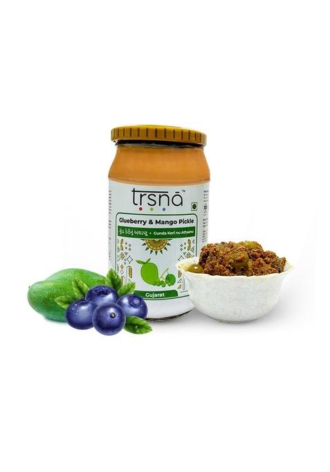Trsna Glueberry Mango Pickle 400 Grams | Gunda Keri Nu Athaanu Gujarati Style Sweet Tangy Aam Ka Achaar Traditional Premium Gourmet Made In Gujarat Glass Jar