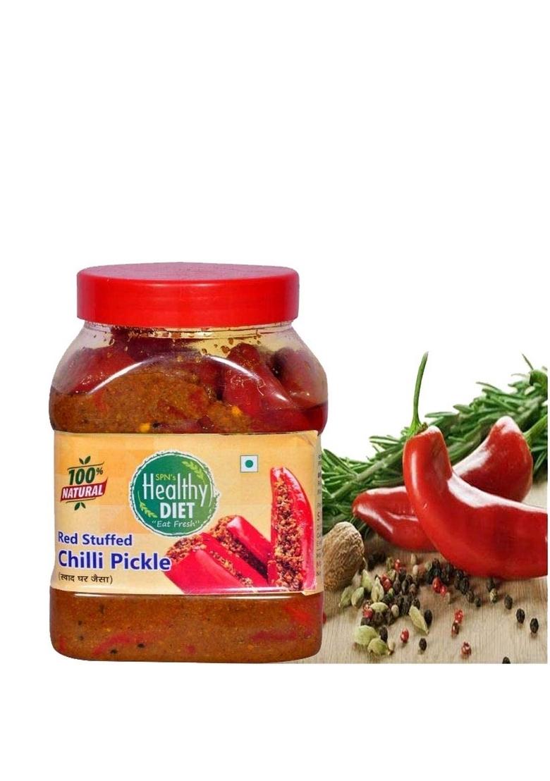 Healthy Diet Red Chilli Pickle Lal Mirch Ka Achar | Less Oil Mustard Base Homemade Stuffed Pickles No Added Preservatives Artificial Flavours Traditional Recipe 900Gm