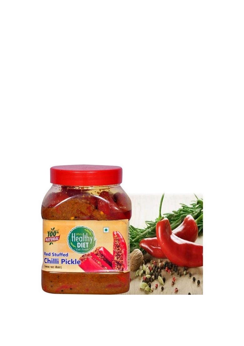 Healthy Diet Red Chilli Pickle Lal Mirch Ka Achar | Less Oil Mustard Base Homemade Stuffed Pickles No Added Preservatives Artificial Flavours Traditional Recipe 900Gm