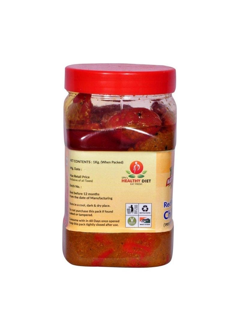 Healthy Diet Red Chilli Pickle Lal Mirch Ka Achar | Less Oil Mustard Base Homemade Stuffed Pickles No Added Preservatives Artificial Flavours Traditional Recipe 900Gm
