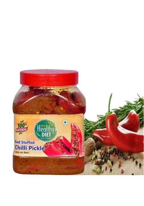 Healthy Diet Red Chilli Pickle Lal Mirch Ka Achar | Less Oil Mustard Base Homemade Stuffed Pickles No Added Preservatives Artificial Flavours Traditional Recipe 900Gm