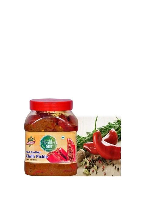 Healthy Diet Red Chilli Pickle Lal Mirch Ka Achar | Less Oil Mustard Base Homemade Stuffed Pickles No Added Preservatives Artificial Flavours Traditional Recipe 900Gm