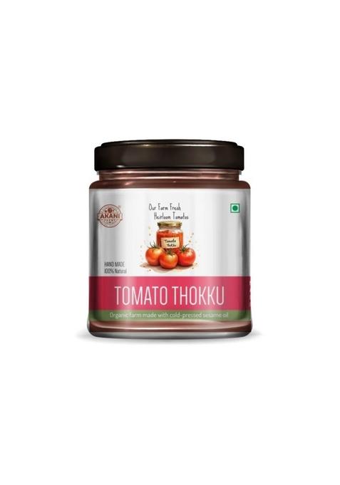 Akani Farms Tomato Thokku 200G | Traditional South Indian Chutney With Heirloom Tomatoes Cold Pressed Sesame Oil No Preservatives Tangy Spicy Farmcrafted Condiment