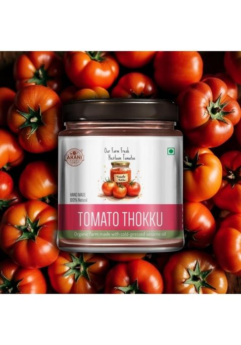 Akani Farms Tomato Thokku 200G | Traditional South Indian Chutney With Heirloom Tomatoes Cold Pressed Sesame Oil No Preservatives Tangy Spicy Farmcrafted Condiment