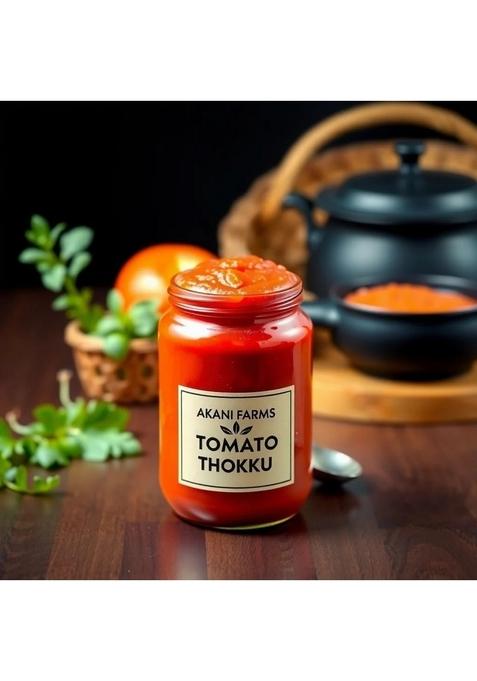 Akani Farms Tomato Thokku 200G | Traditional South Indian Chutney With Heirloom Tomatoes Cold Pressed Sesame Oil No Preservatives Tangy Spicy Farmcrafted Condiment