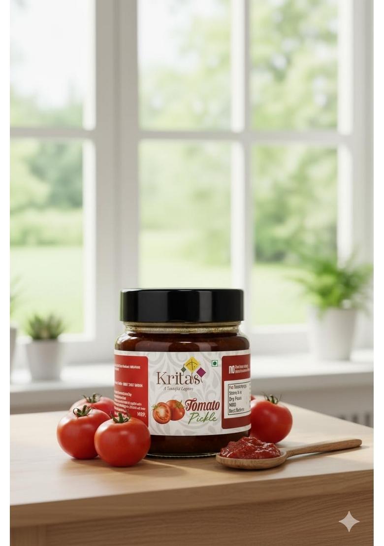 Kritas Homemade Tomato Pickle – Spicy Tangy South Indian Style | No Preservatives Perfect With Rice Parathas