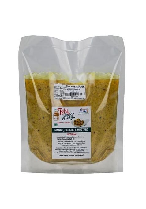 The Pickle Story An Authentic Homemade Diced Mango Pieces With Seseame And Mustard Paste Uppukai | Aam Ka Achar Telugu Andhra Style Tangy Spicy Sour Salty 500Gm