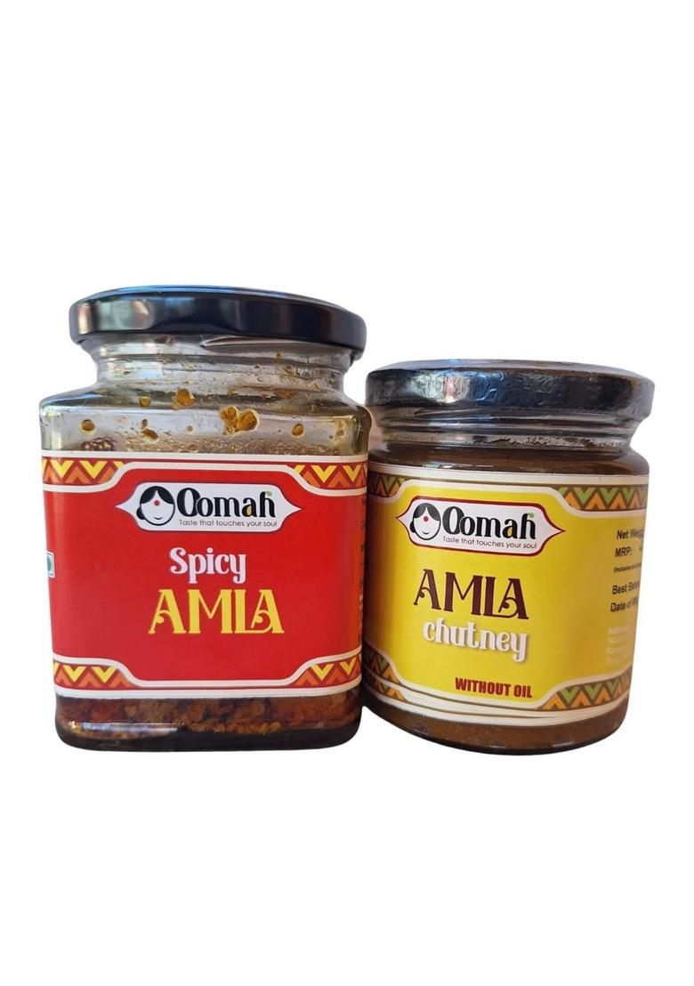 Oomah Foods Homemade Amla Pickle Chutney | Ka Achar And Tangy Natural Taste Traditional Tasty Pickles Immunity Booster No Artificial Preservatives Combo Pack 200Gm Each